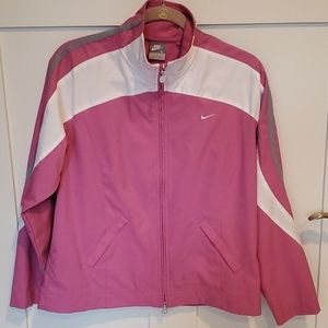 Nike Windbreaker Sz L Mauve & White